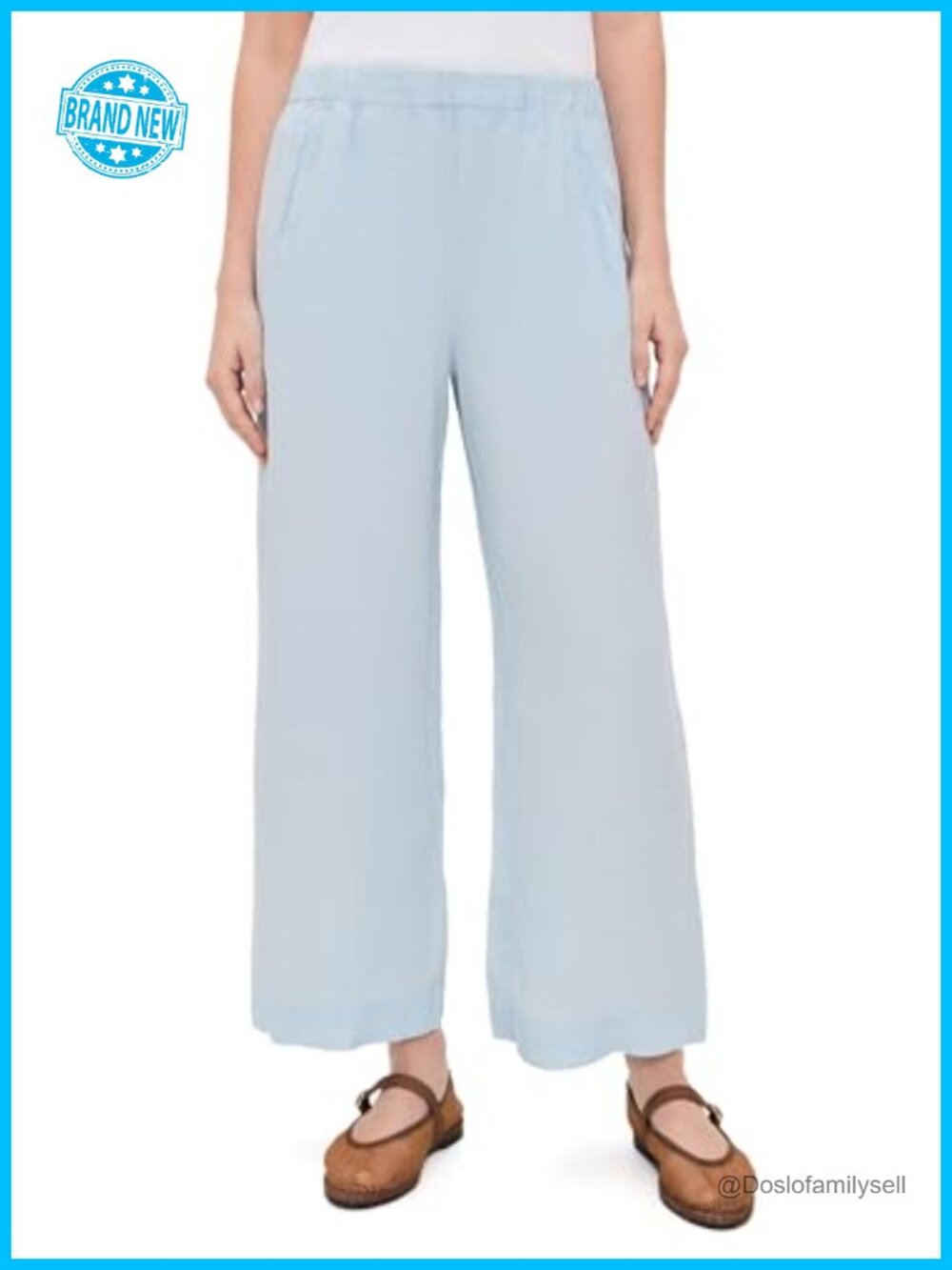 Linen High Rise Straight Leg Trousers Lightweight Breathable Casual Pants